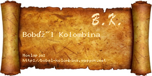 Bobál Kolombina névjegykártya